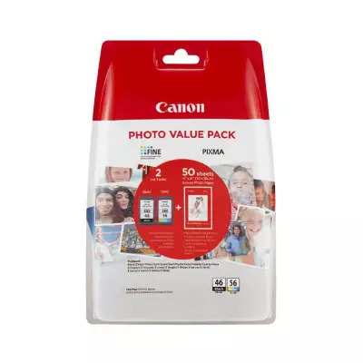 Canon PG-46-CL-56/9059B003 Siyah ve Renkli Kartuşlu Avantajlı Fotoğraf Paketi - Canon